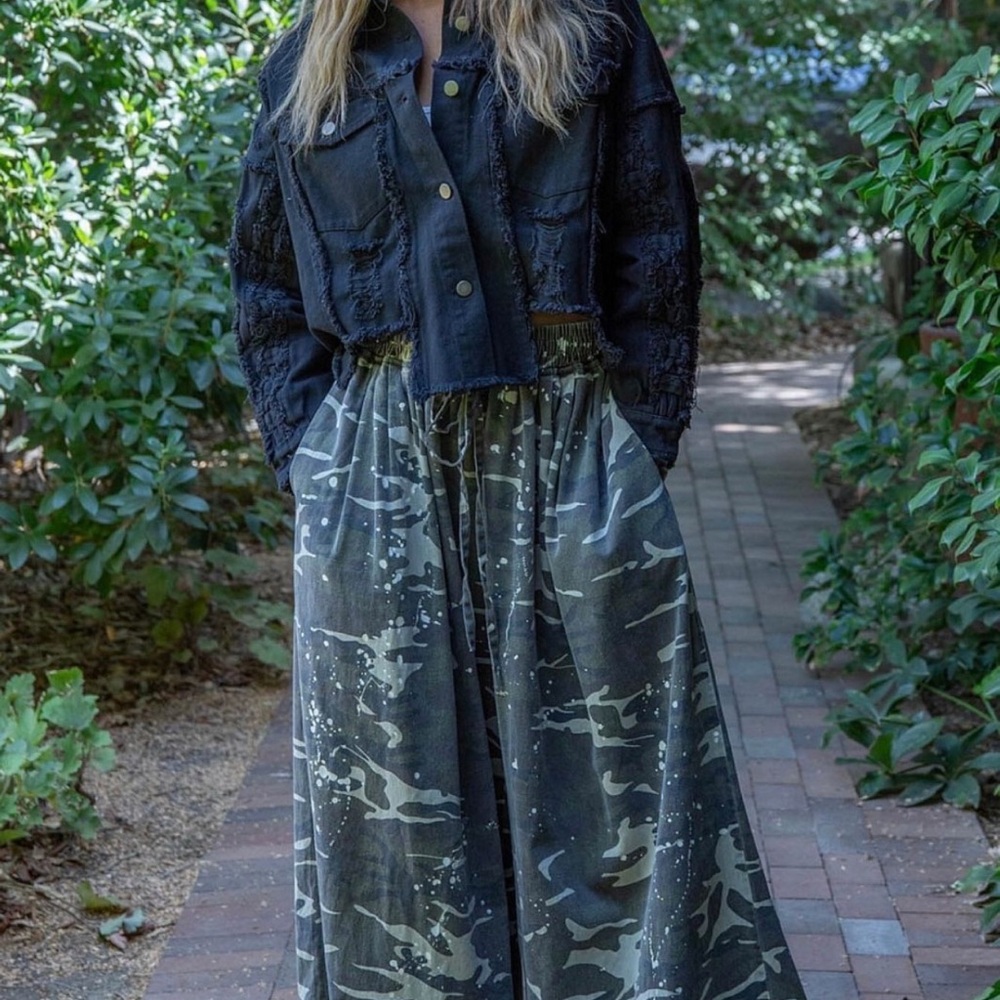 Camouflage Maxi wide legs pants